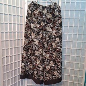 Floral Black and White Women's Pants - Wide LEG 6723